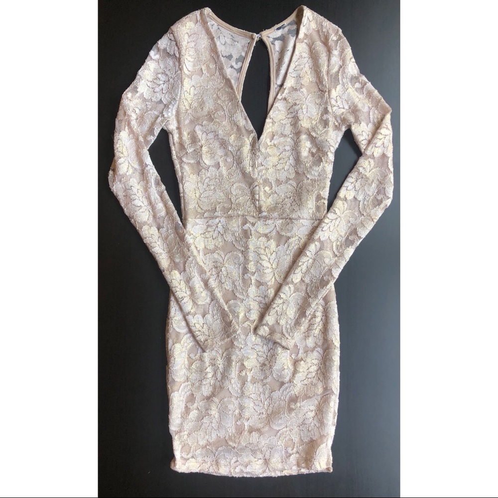 Gold Lace Dress XS